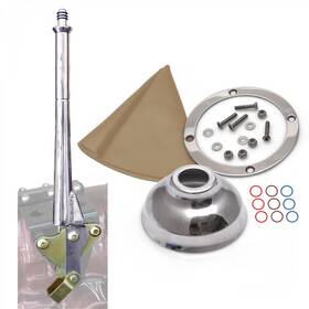 315507 American Shifter Company 11 Inch Transmission Mount Emergency Hand Brake With Tan Boot Silver Ring And Cap