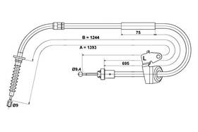24-3727-0241-2 Ate For Mini Cooper 2007-2015 Driver Side Parking Brake Cable