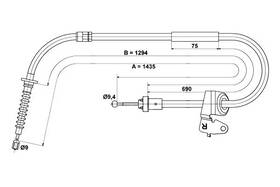 24-3727-0244-2 Ate For Mini Cooper 2002-2008 Passenger Side Parking Brake Cable