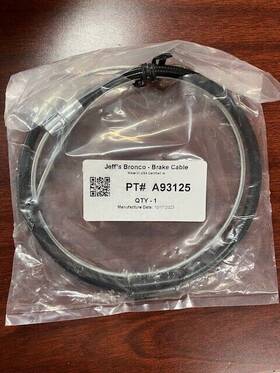 A93125 Bronco Park Brake Cable Front 1980-1983