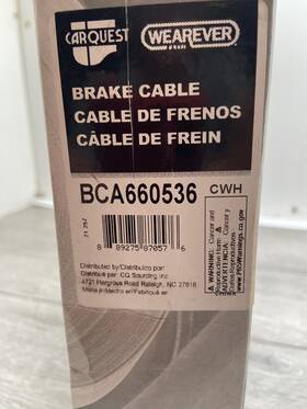 Bca660536 Carquest 889275870576 Wearever Brake Cable