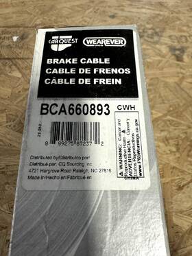 Bca660893 Carquest Wearever Parking Brake Cable
