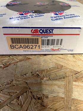 Bca96271 Carquest Wearever Parking Brake Cable
