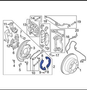 Pc3z2648a Ford Oe Genuine F-250 Super Duty 2023-2024 Rear Parking Brake Shoe