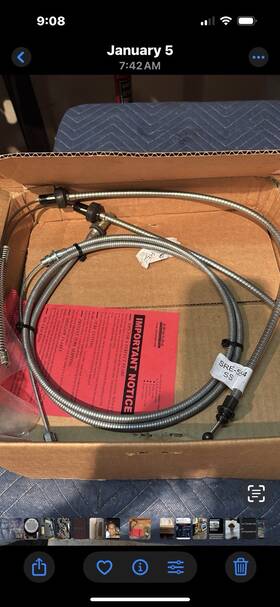 Bsh7003 Inline Tube Parking Brake Cable Kit With Intermediate 1970-71 Dodge Challenger Oe