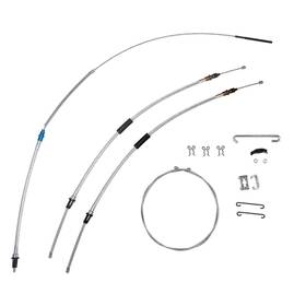 Sbsh6701 Inline Tube 65-67 Chevelle Turbo T400 Emergency Parking Brake Cable Set Kit Stainles Bsh6701