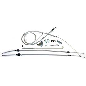 Sbsh7021 Inline Tube Parking Brake Cable Kit Complete With Intermediate 1972-74 Cuda Stainless
