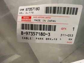 8-97357180-3 Isuzu Oem Front Park Brake Cable New In Original Package