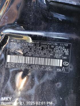 547.le1j14 Lexus Is250 2014 Emergency Brake Parts 8075219
