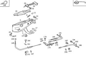 126-420-07-85 Mercedes-benz Genuine Brake Cable