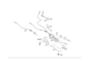 221-420-14-85 Mercedes-benz Genuine Brake Cable