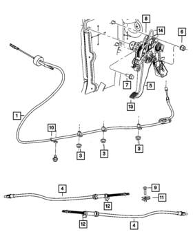 04779322ah Mopar Genuine Parking Brake Cable Right
