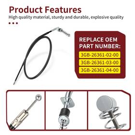 Moto1988 3gb-26361-03-00 Rh Front Brake Cable For Yamaha Champ 100 Yfm100 1989 1990 1991
