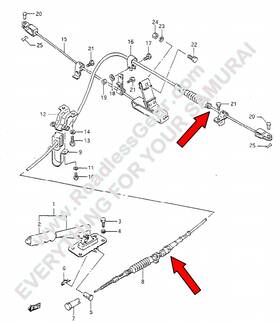 54640-83311 Original Equipment Data 86-88 Suzuki Samurai Parking Emergency Hand Brake Cable #1