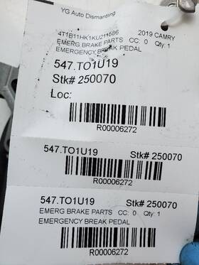 547.to1u19 Toyota Camry 2019 Emergency Brake Parts 6272