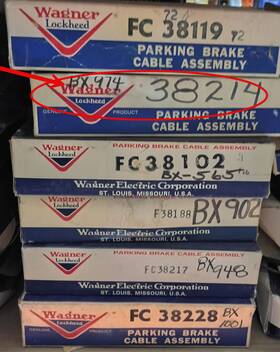 F38214 Wagner Brake Cable 1955-1956 Pontiac Chieftain Star Chief Front Control