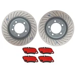 Shw Oem Rear Brake Kit 350MM Drilled Rotors Brembo Ceramic Pads For 911 '07-'13. Fixed Price $438.95.