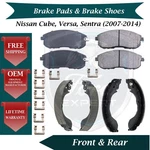 New Front Pads & Rear Shoes For 2007-2014 Nissan Cube Sentra Versa 9 Yr Warra. Fixed Price $109.98.
