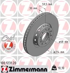 Zimmermann 100.1231.20 Brake Disc For Audi. Fixed Price $87.42.