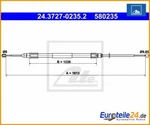 Cable Pull, Parking Brake Ate 24.3727-0235.2 For Bmw X3. Fixed Price $37.21.