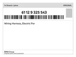 Genuine Bmw Wiring Harness, Electric Par 61-12-9-325-543 New. Fixed Price $266.57.