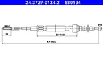 Ate 24.3727-0134.2 Cable, Parking Brake For Vw. Fixed Price $23.32.