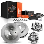 Front Disc Brake Rotor & Pads + Hub Bearing For Chevrolet Blazer S10 Gmc Jimmy. Fixed Price $206.19.