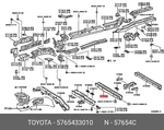 Genuine Oe Member, Rear Floor Cross, NO.3, 5765433010 For Toyota 57654-33010. Fixed Price $15.06.