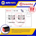 Brake Pads Set Front P50139 Brembo 0004204900 0004204904 0004205000 0004207900. Fixed Price $79.06.