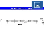 Cable Pull, Parking Brake Ate 24.3727-0473.2 For Mercedes-benz. Fixed Price $62.06.