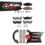 Front Rear Ceramic Brake Pads & Parking Shoes Kit For 2003-2011 Lincoln Town Car. Fixed Price $92.83.