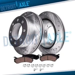 Front Drilled Rotors Ceramic Brake Pads For 2005-2011 F-350 Super Duty 4WD Drw. Fixed Price $183.66.
