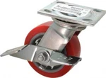 Wagner Swivel Top Plate Caster W/ Brake: 5" Polyurethane Wheel, 6-1/2" Oah. Fixed Price $74.85.