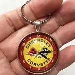 Corvette Lit Clock Image Key Necklace Cufflinks Tie Clip Earrings Jewelry. Fixed Price $12.95.