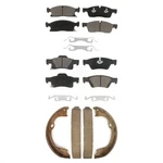 Front Rear Ceramic Brake Pads Parking Shoes Kit For Jeep Grand Cherokee Dodge Wk. Fixed Price $112.54.