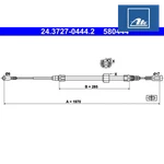 Cable Pull, Parking Brake Ate 24.3727-0444.2 For Mercedes-benz, Vw. Fixed Price $56.64.